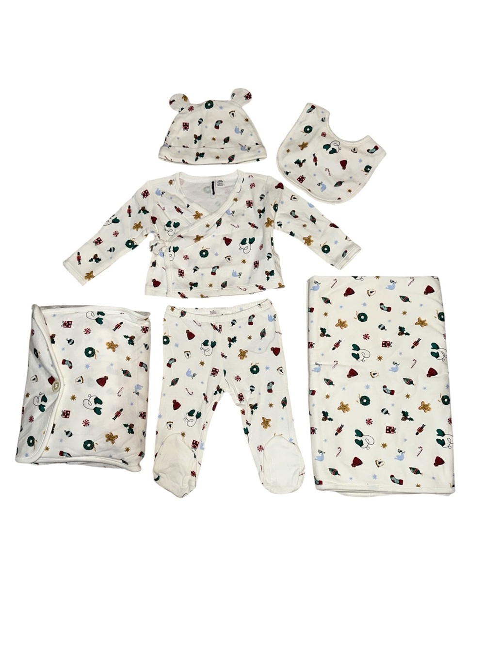 Janie And Jack Baby Bundle Of Love Gift Set 6 Piece Set 100% Cotton Christmas